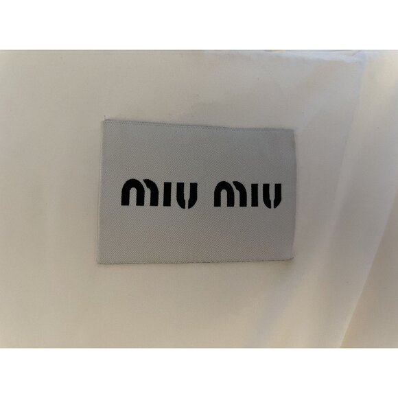 Miu Miu Womens Ivory Cable Knit Puffer Jacket With Hood & Full-Zip Closure - Picture 9 of 16